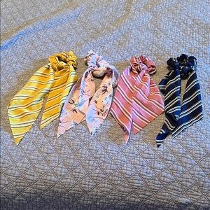 Set of Four Patterned Hair Scarves